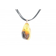 Milky & Green Faceted Amber Pendant for Adults with Sterling Silver 925