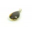 P200 Dark Green Faceted Amber Pendant with Sterling Silver 925