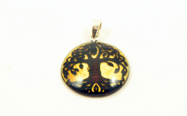 Tree of Life Genuine Baltic Amber Pendant With Silver 925