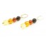 Multi Faceted Round Amber Earrings with Sterling Silver 925