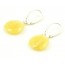 Milky Polished Round Amber Drop Earrings with 925 Sterling Silver