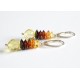 Multicolor Faceted Baltic Amber Bead Drop Earrings with Sterling Silver