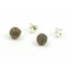 Green Raw Amber Stud Earrings with Sterling Silver 925