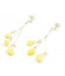 Milky Amber Earrings with Sterling Silver 925