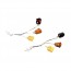 Multi Amber Rose Drop Earrings with Sterling Silver 925