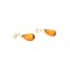 Cognac Polished Amber Earrings with Sterling Silver 925