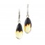 Green Faceted Amber Drop Earrings with Sterling Silver 925