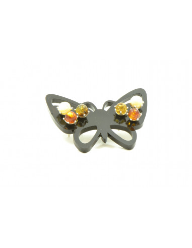 Amber Stud Earrings Set with Butterfly Display