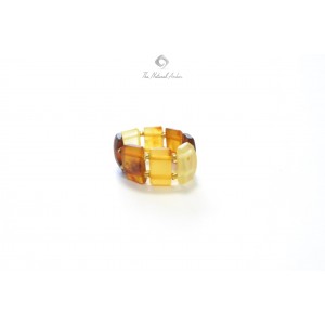 Raw Multi Amber Ring on Elastic Bands