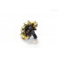 Faceted Green Baltic Amber Flower Ring