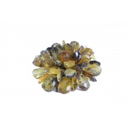Faceted Baltic Amber Flower Brooch