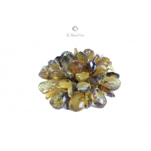 Faceted Baltic Amber Flower Brooch