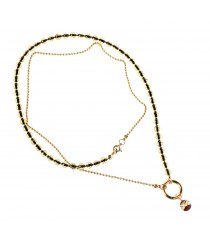 Delicate Green Amber Necklace with Gold Plated Chain and Pendant for Adults
