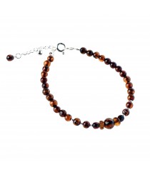 Delicate Cognac Amber Bracelet with small pendant  WF2