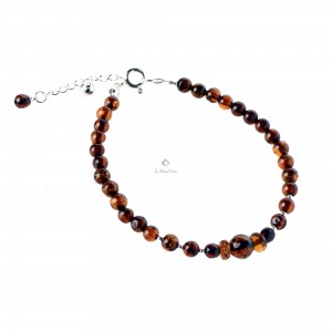 Delicate Cognac Amber Bracelet with small pendant  WF2