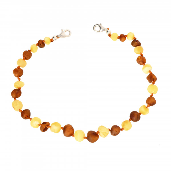 Raw Milky and Cognac Amber Anklet