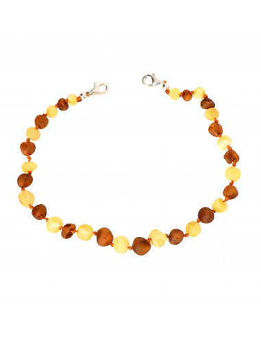 Raw Milky and Cognac Amber Anklet