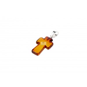 Cognac Amber Cross Pendant