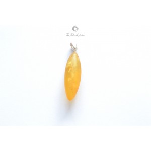 Lemon Raw Amber Pendant with Sterling Silver