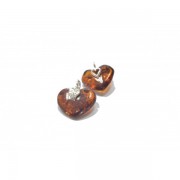 Cognac Baltic Amber Heart Pendant with Sterling Silver 925