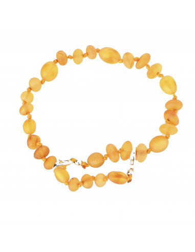 Raw Honey Olive and Baroque Baltic Amber Bead Anklet for Adults