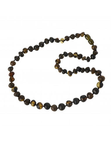 Green Baroque Polished Amber Beads Necklace for Adult