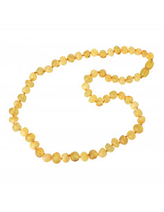 Milky & Lemon Baroque Polished Amber Beads Necklace for Adult