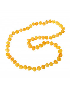 Milky Baroque Polished Amber Beads Necklace for Adult