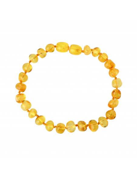 Lemon Baroque Polished Amber Beads Bracelet for Adult