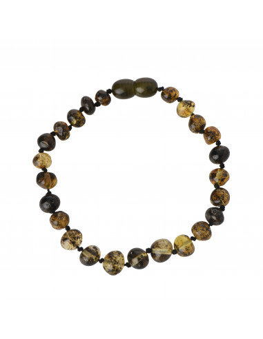 Green Baroque Polished Amber Beads Bracelet for Adult