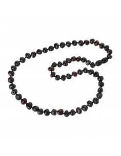 Cherry Baroque Polished Amber Beads Necklace for Adult