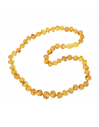 Honey Baroque Polished Amber Beads Necklace for Adult