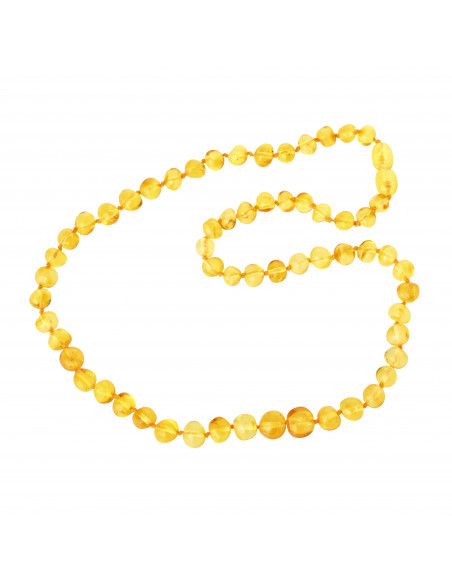 Lemon Baroque Polished Amber Beads Necklace for Adult