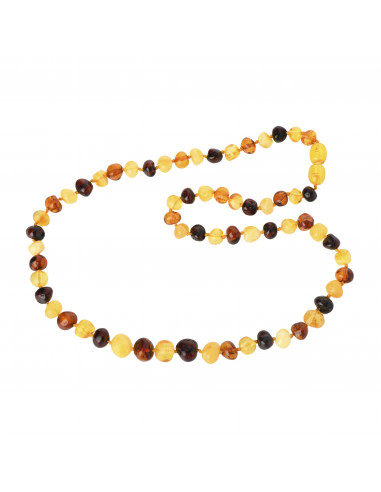 Multi & Milky Baroque Polished Amber Beads Necklace for Adult