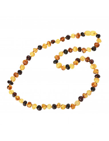 Multi Color Baroque Polished Amber Beads Necklace for Adult