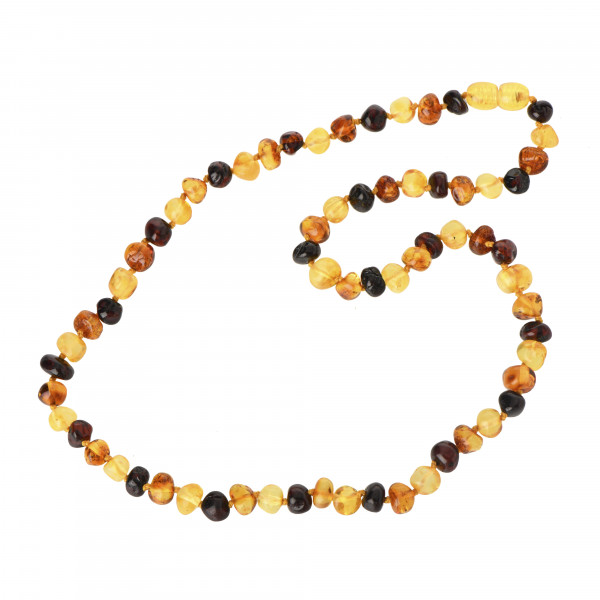 Multi Color Baroque Polished Amber Beads Necklace for Adult
