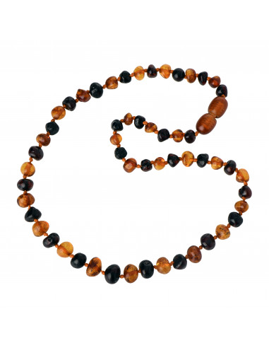 Cognac & Cherry Baroque Polished Baltic Amber Teething Necklace