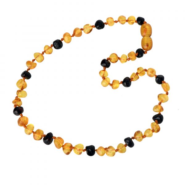 3 Honey & 1 Cherry Baroque Polished Baltic Amber Teething Necklace