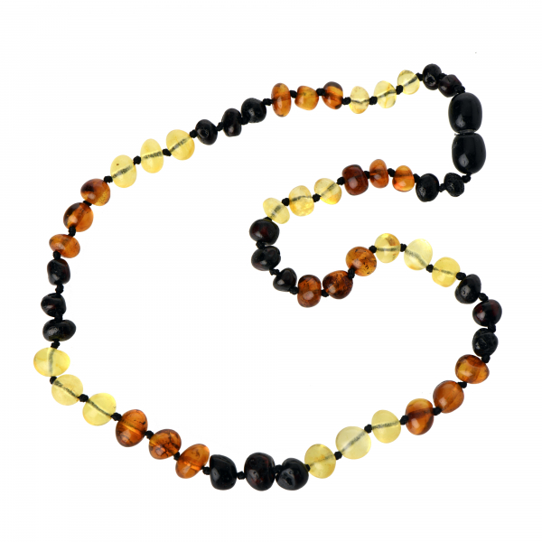 Lemon & Cognac & Cherry Polished Baltic Amber Beads Baby Necklaces