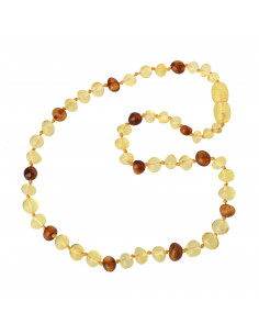 3 Lemon & 1 Cognac Baroque Polished Baltic Amber Beads Baby Necklaces