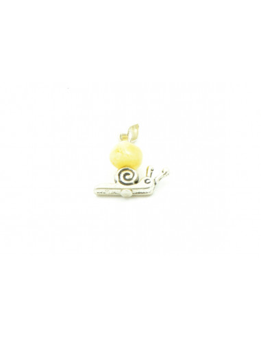 Milky Baltic Amber Snail Pendant