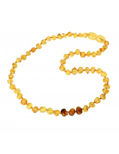 Lemon & 3 Cognac Baroque Polished Baltic Amber Beads Baby Necklaces