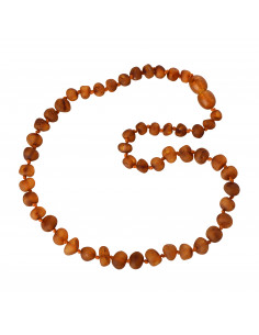 Cognac Baroque Raw Baltic Amber Teething Necklace