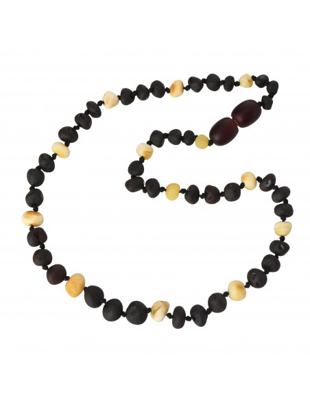 Lemon & 3 Cherry Baroque Raw Baltic Amber Teething Necklace