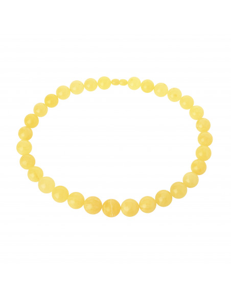 Milky Round Polished Amber Necklace for Adult