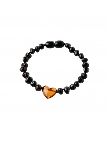 Cherry Amber Bracelet With Cognac Star Pendant