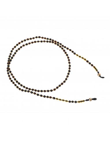 Eyeglass Chain for Glasses from Faceted Cherry & Lemon Round Amber Beads