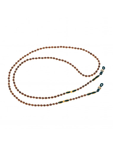 Eyeglass Chain for Glasses from Faceted Cognac & Honey Round Amber Beads