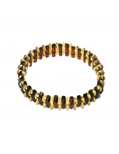 Exclusive Cherry and Lemon Baltic Amber Bracelet on Elastic Bands
