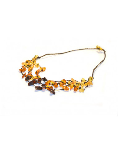 Rainbow Chip Polished Amber Necklace...